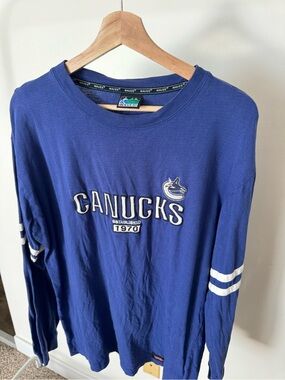 NHL Canucks Blue Long Sleeve Shirt